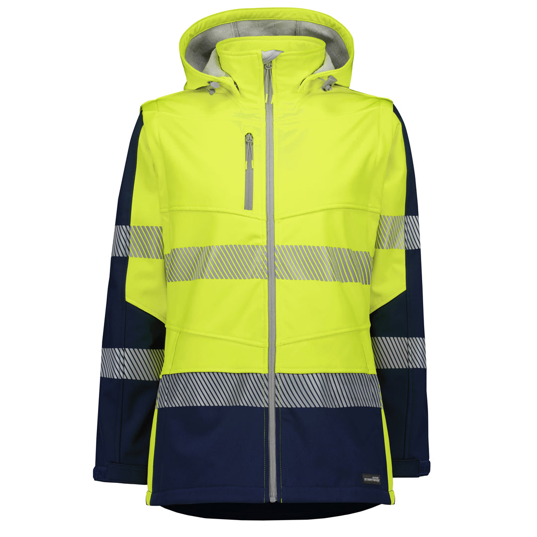 Streetworx The Streetworx 2 in 1 Softshell Jacket | Ladies Yellow/Navy Work Safety Protective Gear