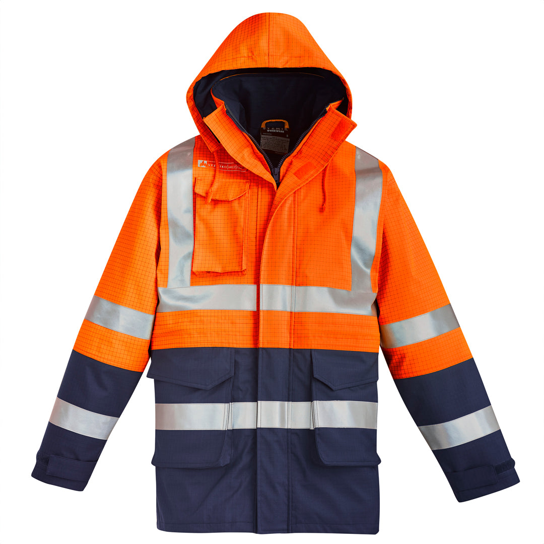Syzmik The Arc Rated Anti Static Jacket | Adults Orange/Navy Work Safety Protective Gear