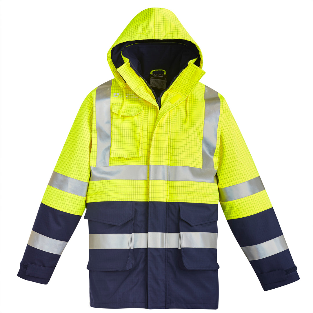 Syzmik The Arc Rated Anti Static Jacket | Adults Yellow/Navy Work Safety Protective Gear