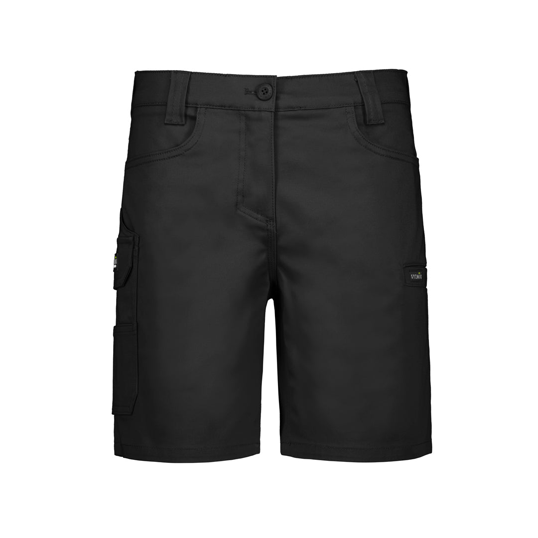 Syzmik The Essential Stretch Cargo Short | Ladies Black Shorts