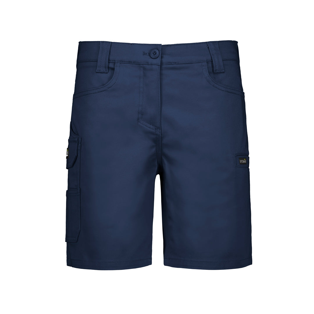 Syzmik The Essential Stretch Cargo Short | Ladies Navy Shorts