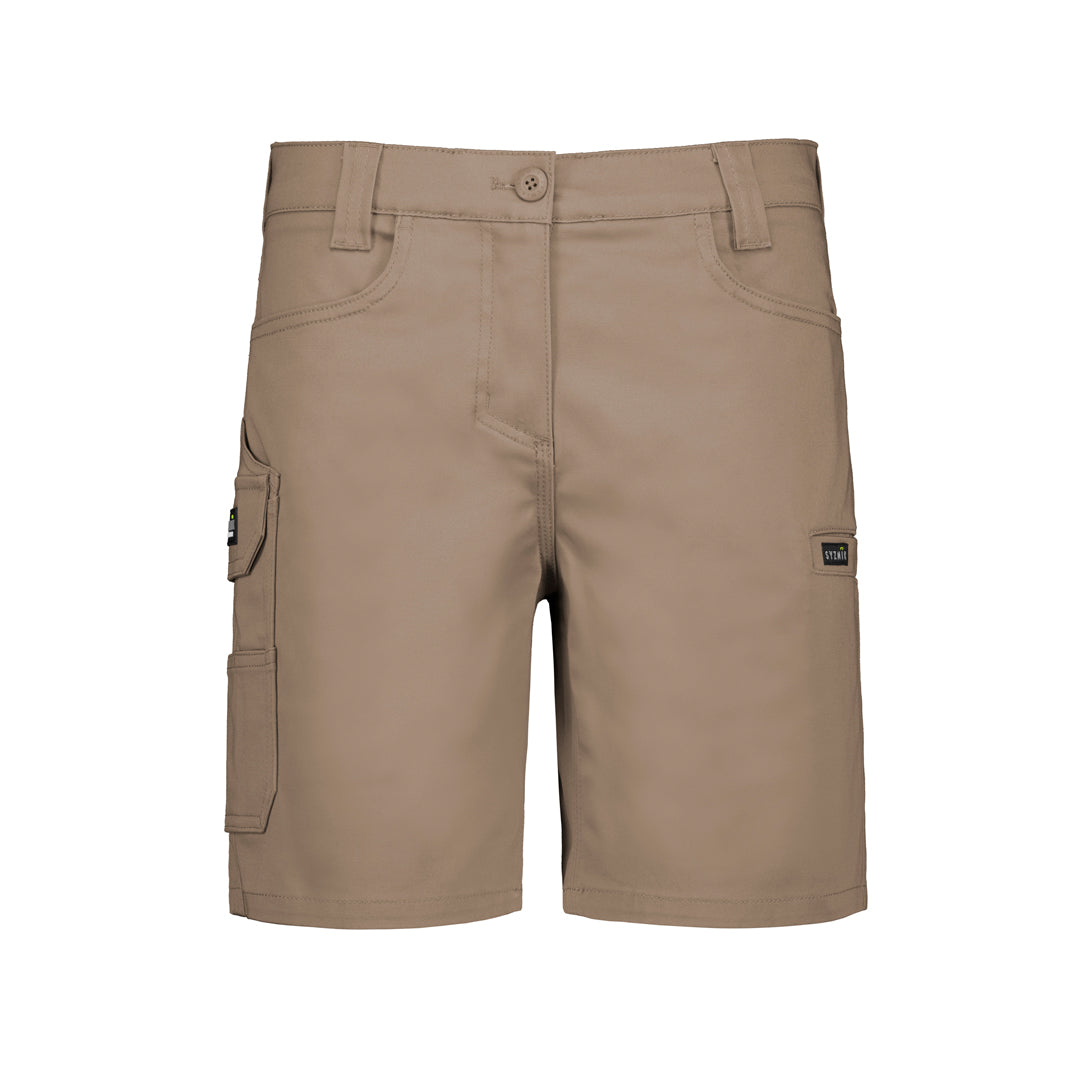 Syzmik The Essential Stretch Cargo Short | Ladies Khaki Shorts
