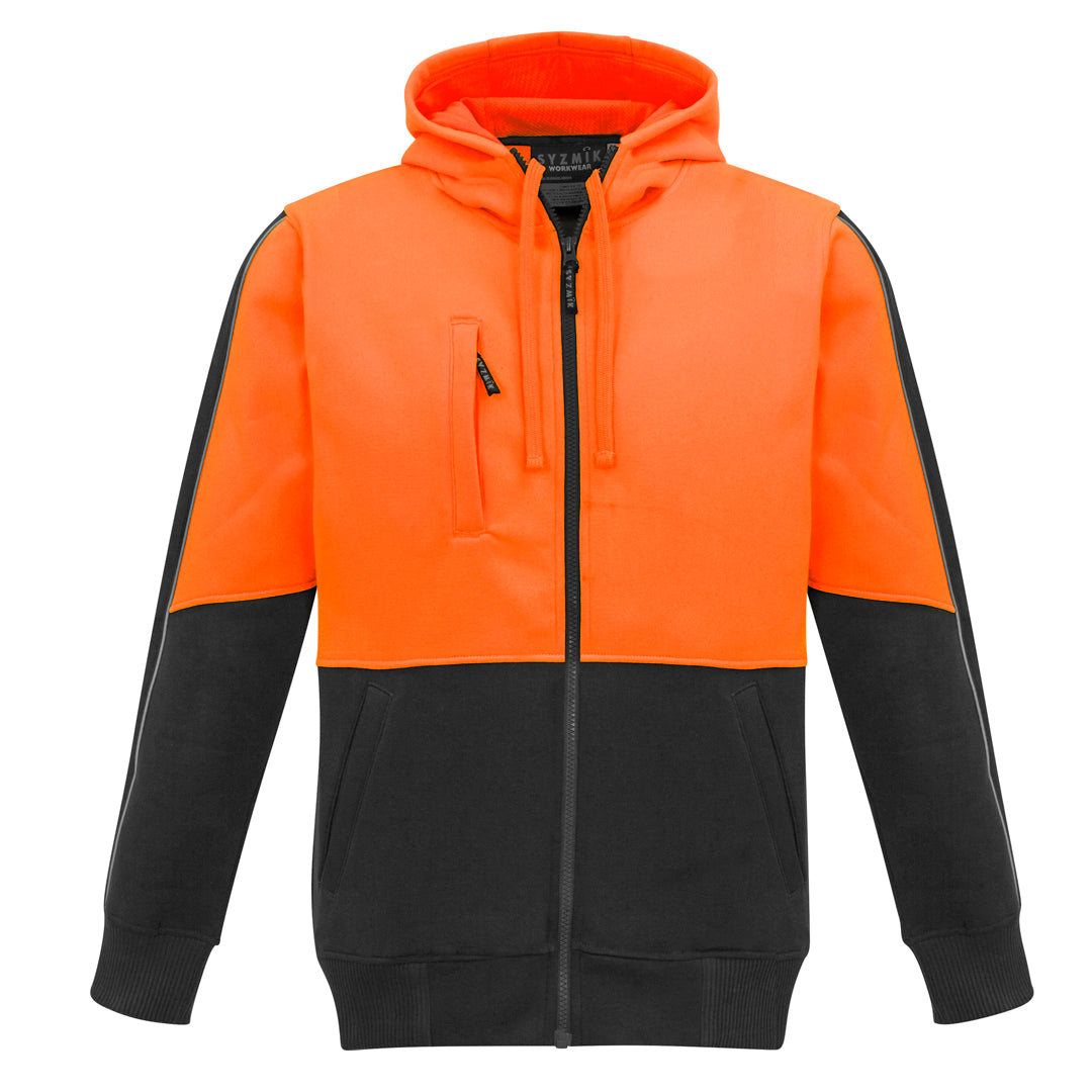 Syzmik The Grant Hoodie | Mens | Zip Through Orange/Black Outerwear