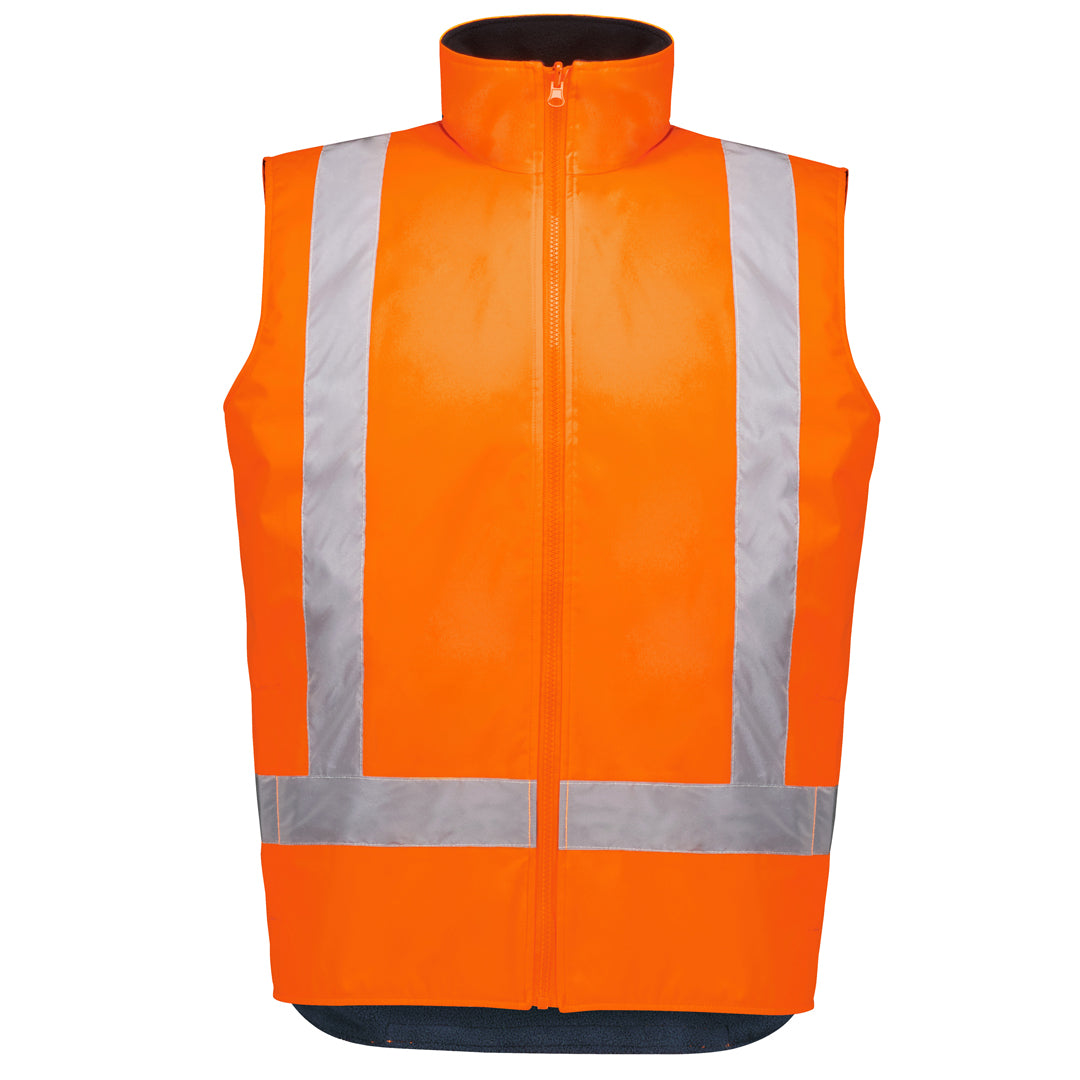 Syzmik The Hi Vis Waterproof Reversible Vest | Adults Orange Work Safety Protective Gear