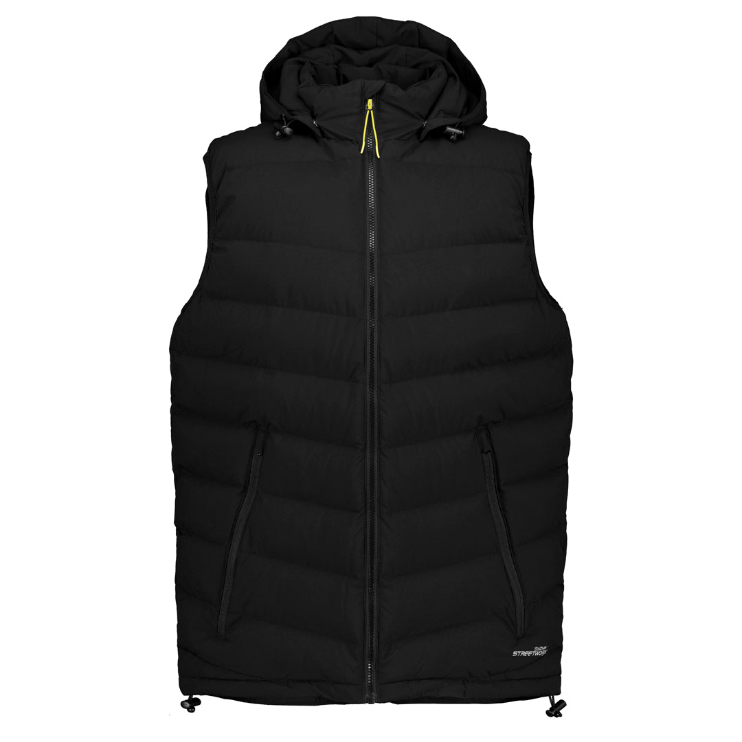 Streetworx The Hooded Puffer Vest | Unisex Black Vests