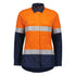 Syzmik The Flame Resistant Taped Shirt | Ladies Orange/Navy Work Safety Protective Gear