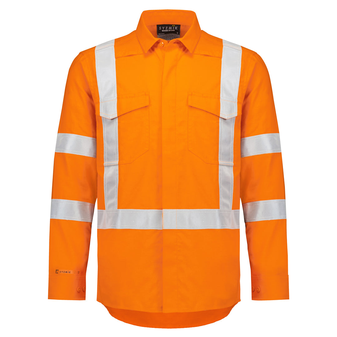 Syzmik The Flame Resistant X Back Taped Shirt | Adults Orange Work Safety Protective Gear