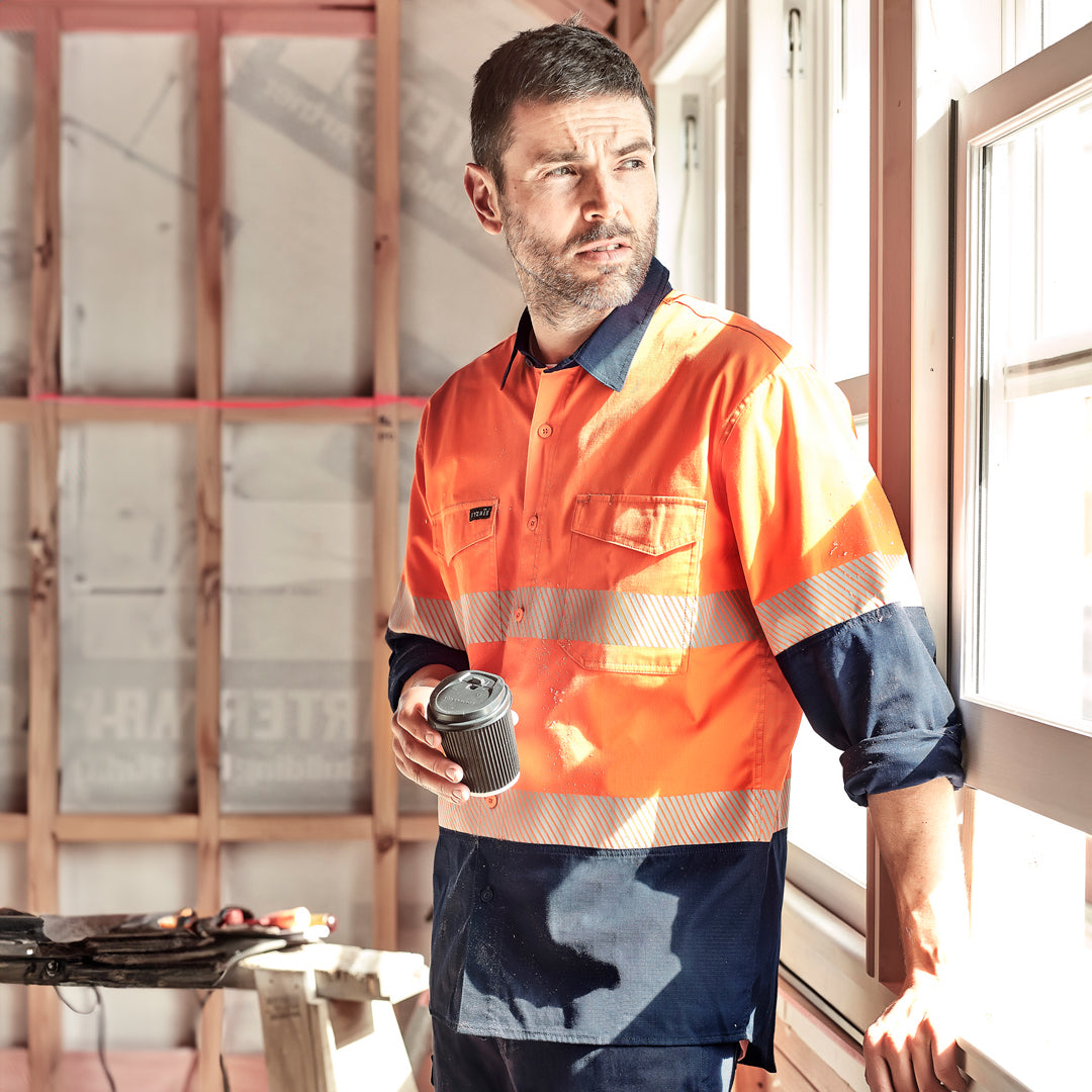 Syzmik The Rugged Segmented Shirt | Mens | Long Sleeve Work Safety Protective Gear