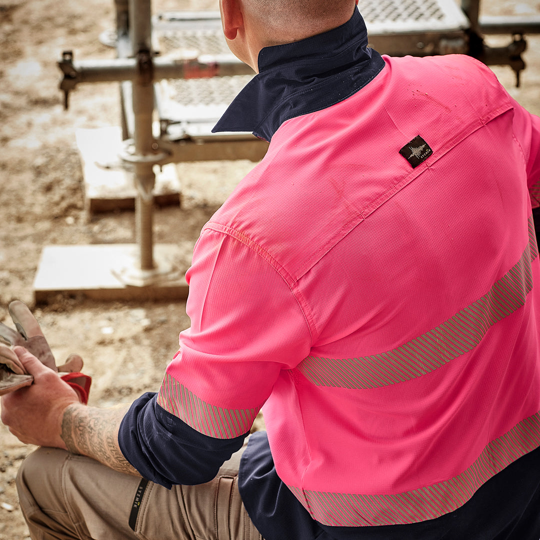 Syzmik The Segmented Hi Vis Outdoor Shirt | Unisex | Long Sleeve Work Safety Protective Gear