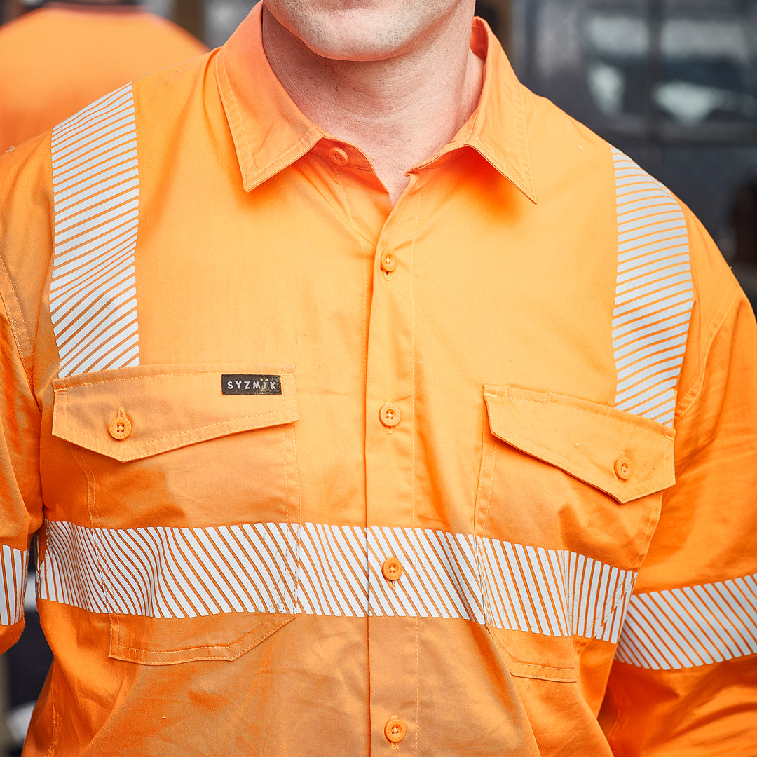 Syzmik The Hi Vis Vic Rail Shirt | Long Sleeve Work Safety Protective Gear