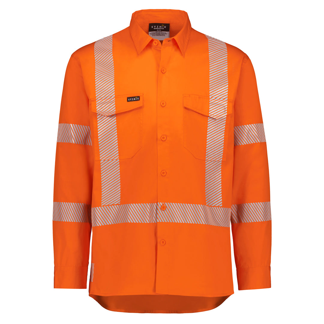 Syzmik The Hi Vis X Back Segmented Shirt | Adults Orange Work Safety Protective Gear