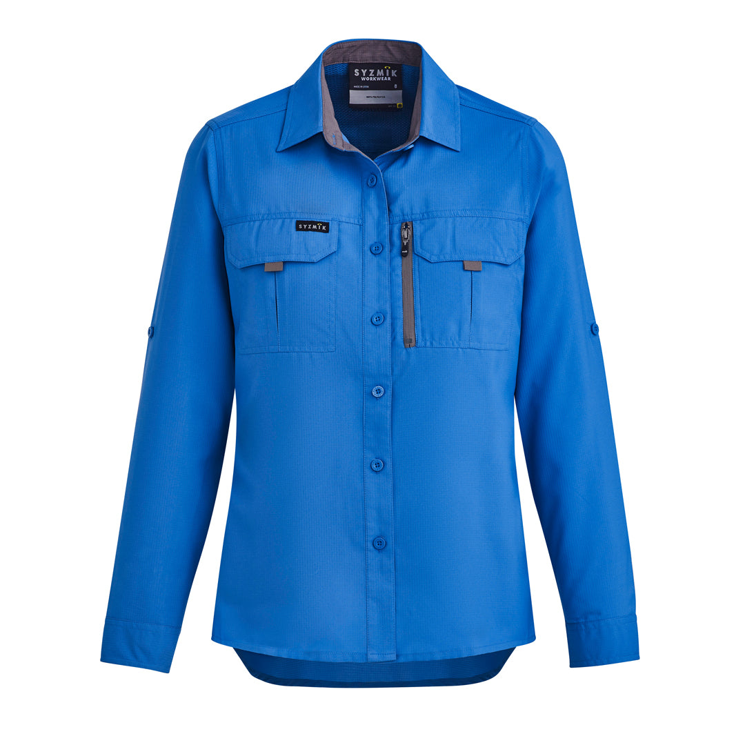 Syzmik The Outdoor Shirt | Ladies | Long Sleeve Cobalt Shirts & Tops