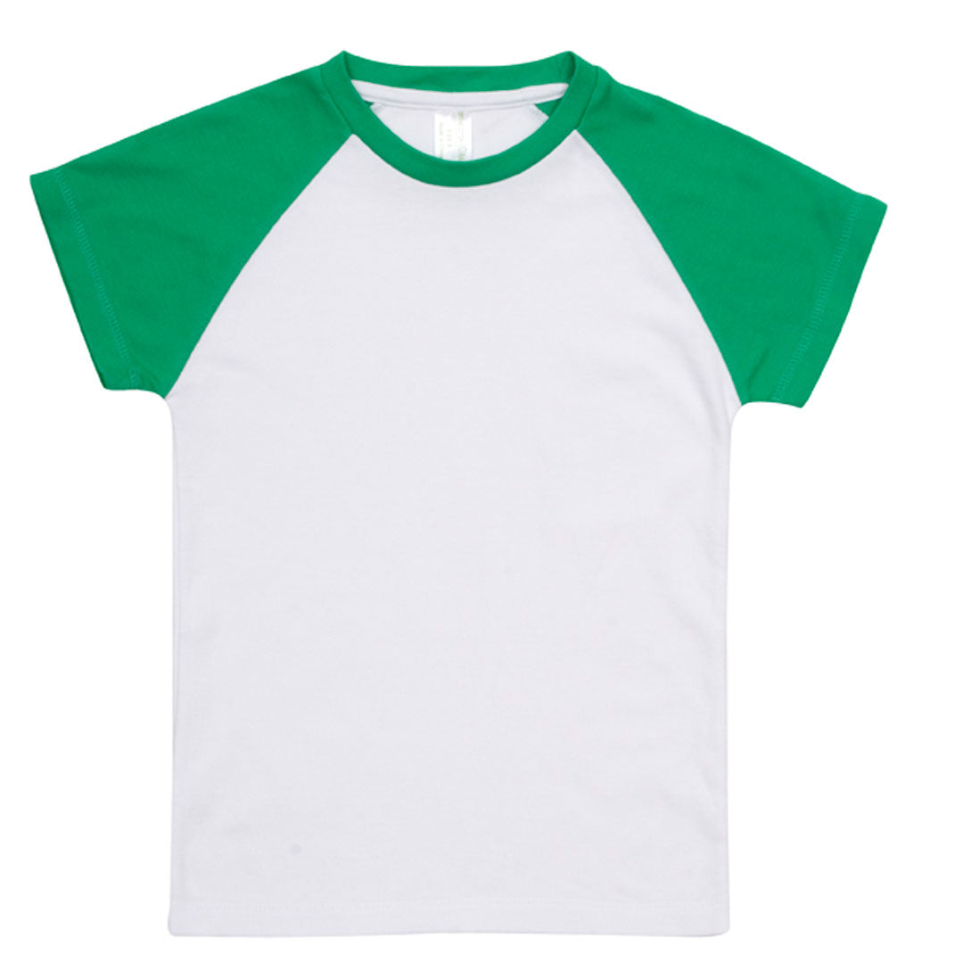 Ramo The Raglan Tee | Kids White/Green Baby & Toddler Tops