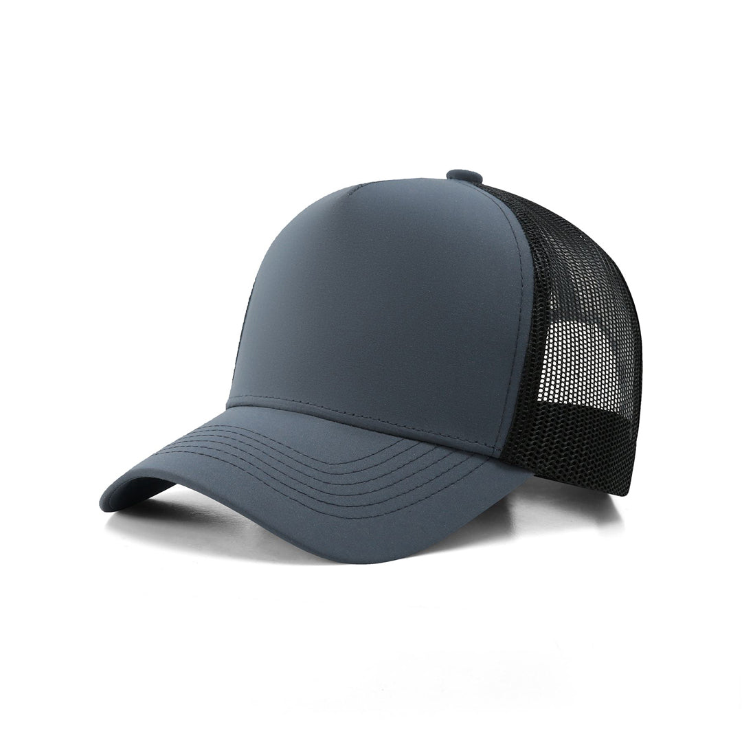 Ramo The Polyester Trucker Cap | 5 Panel Black/Charcoal Headwear