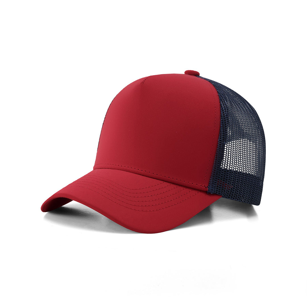 Ramo The Polyester Trucker Cap | 5 Panel Navy/Red Headwear
