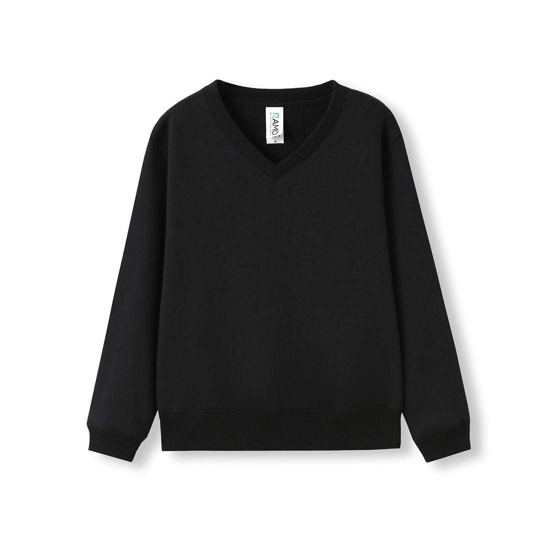 Ramo The V Neck Fleece Jumper | Kids Black Outerwear