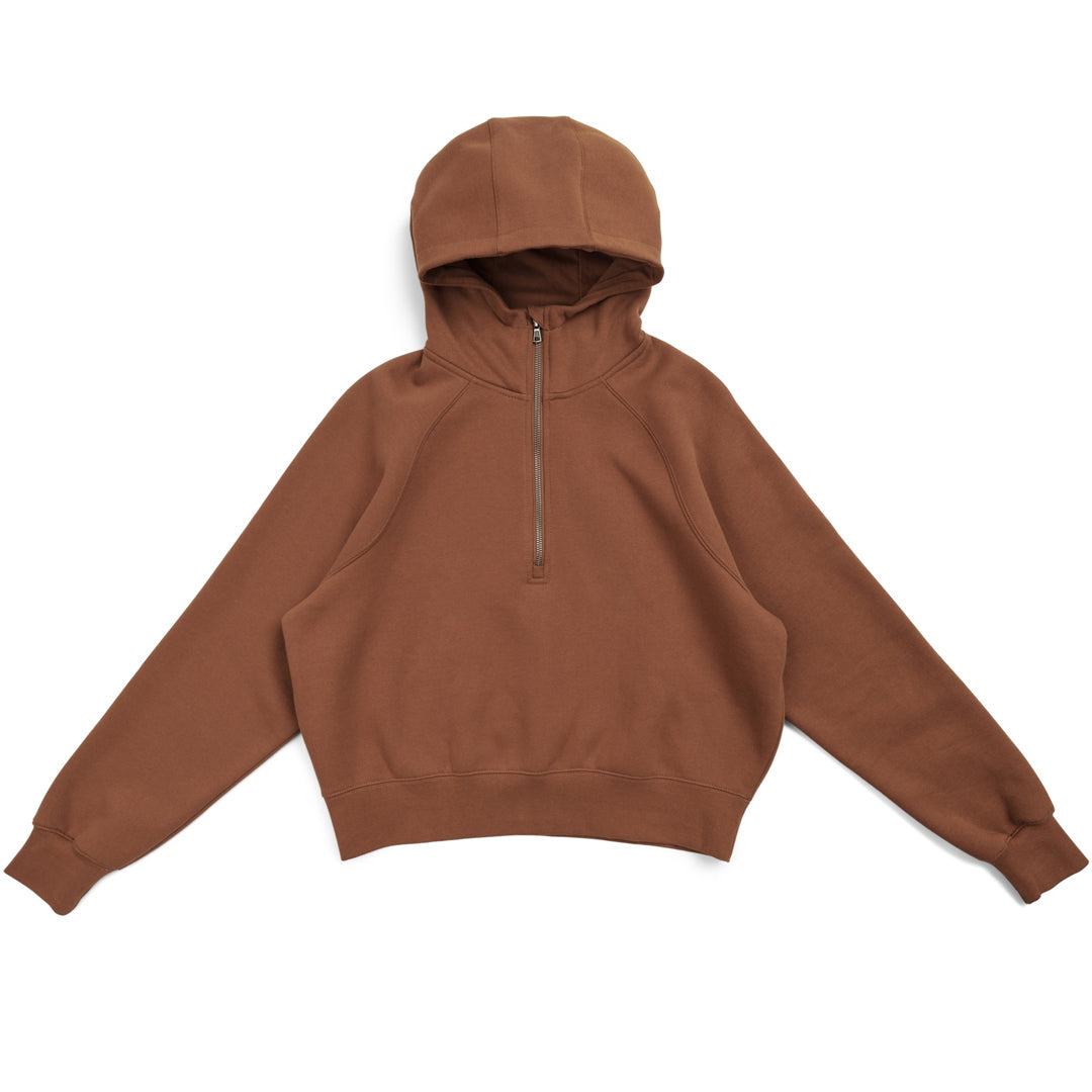 Ramo The Cotton Care Half Zip Hoodie | Ladies Toffee Outerwear
