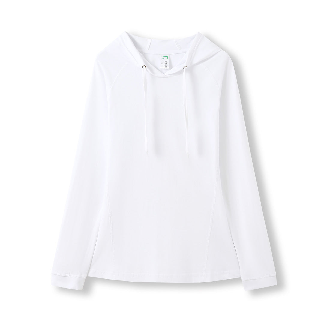 Ramo The Fusion T-shirt Hoodie | Ladies White Shirts & Tops