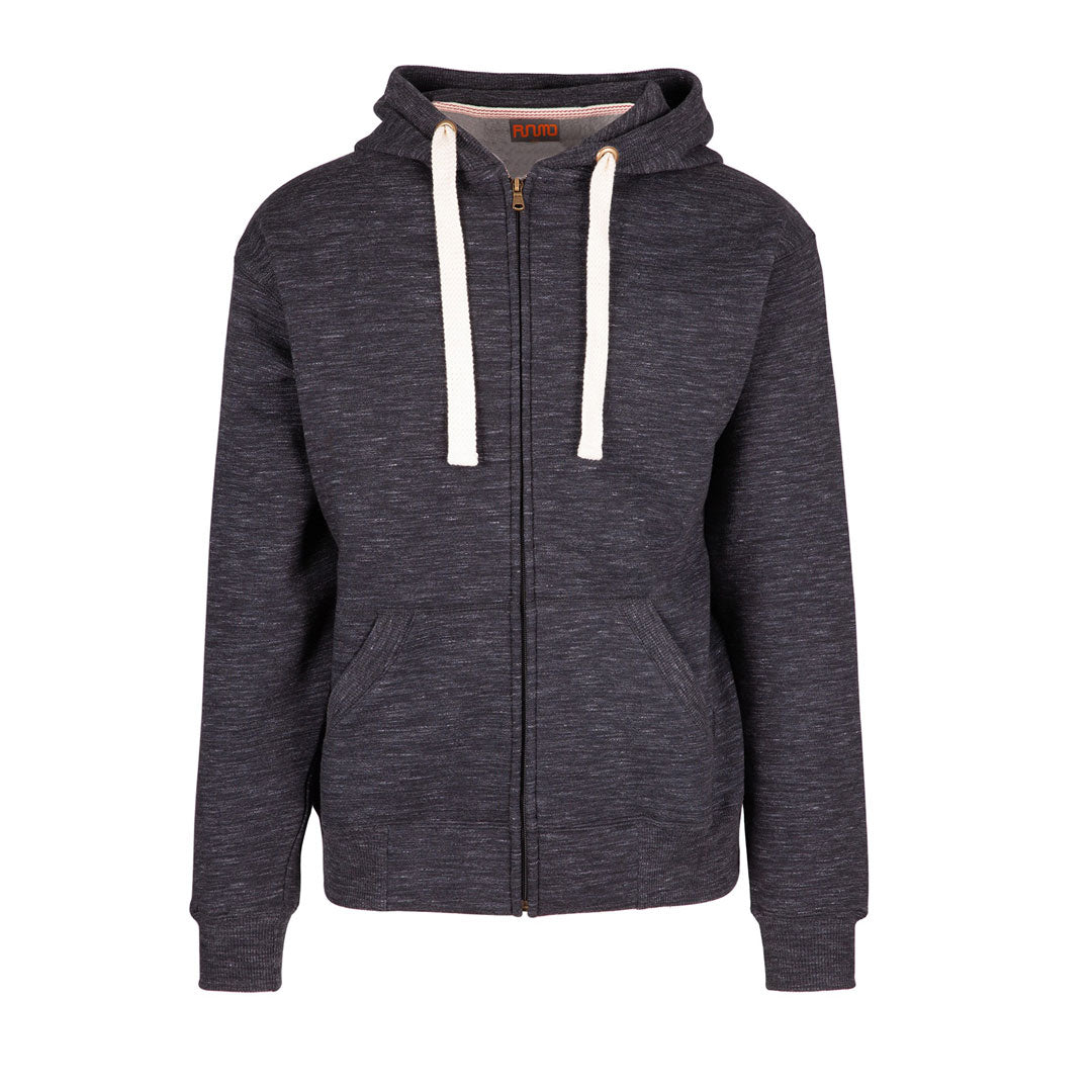Ramo The Brushed Heavy Fleece Zip Hoodie | Men Black Marle Hoodie