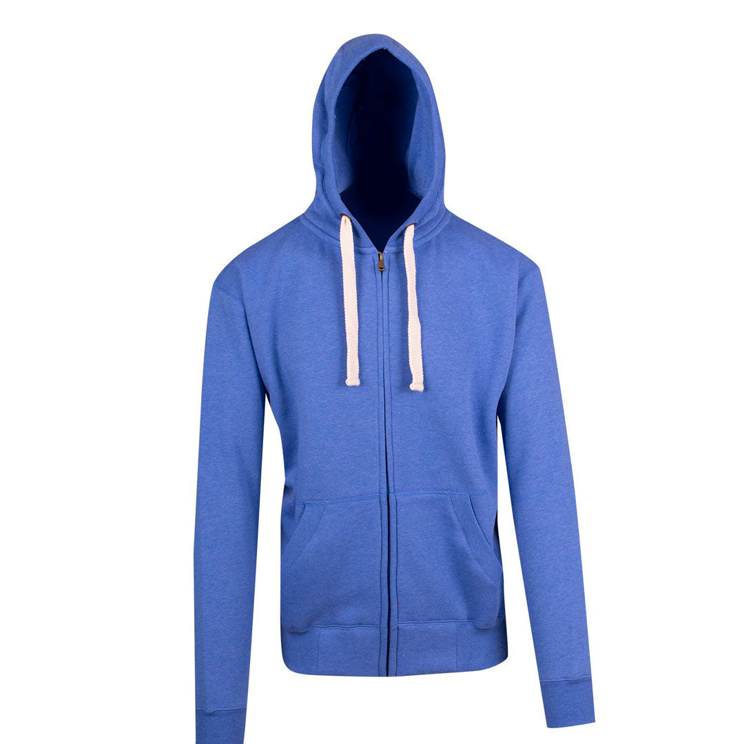 Ramo The Brushed Heavy Fleece Zip Hoodie | Men Blue Marle Hoodie