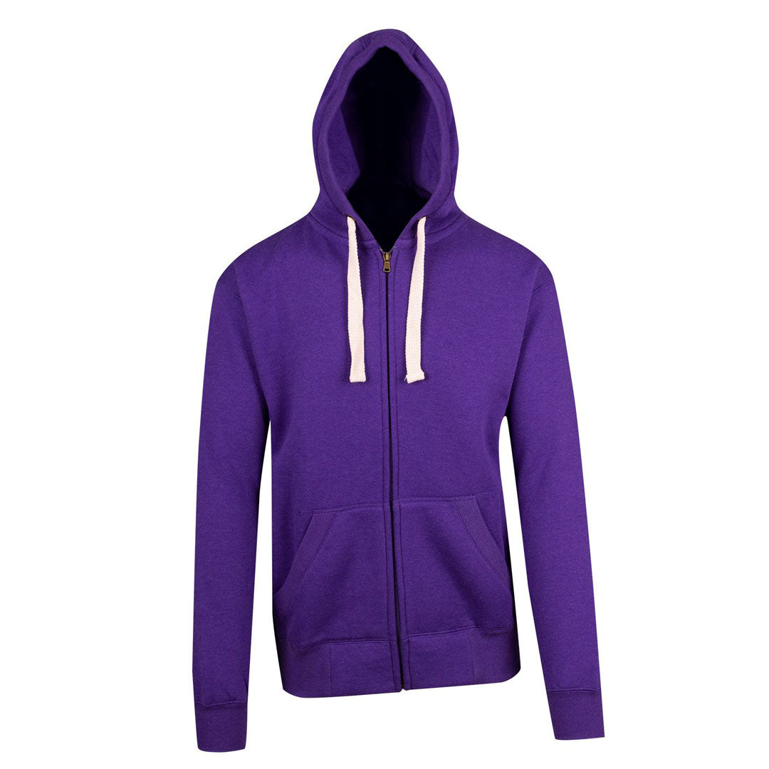 Ramo The Brushed Heavy Fleece Zip Hoodie | Men Grape Marle Hoodie