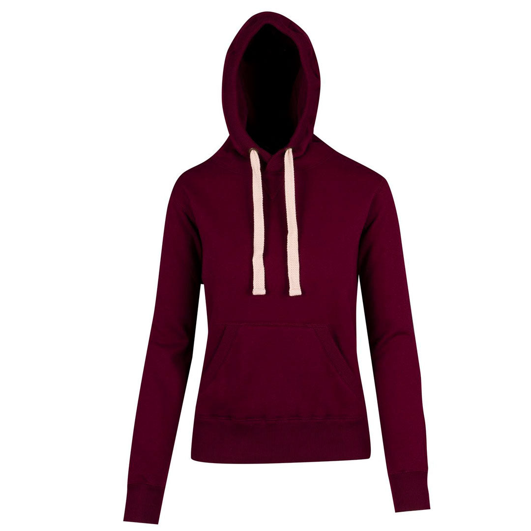 Ramo The Brushed Heavy Fleece Pull On Hoodie | Ladies Maroon Hoodie