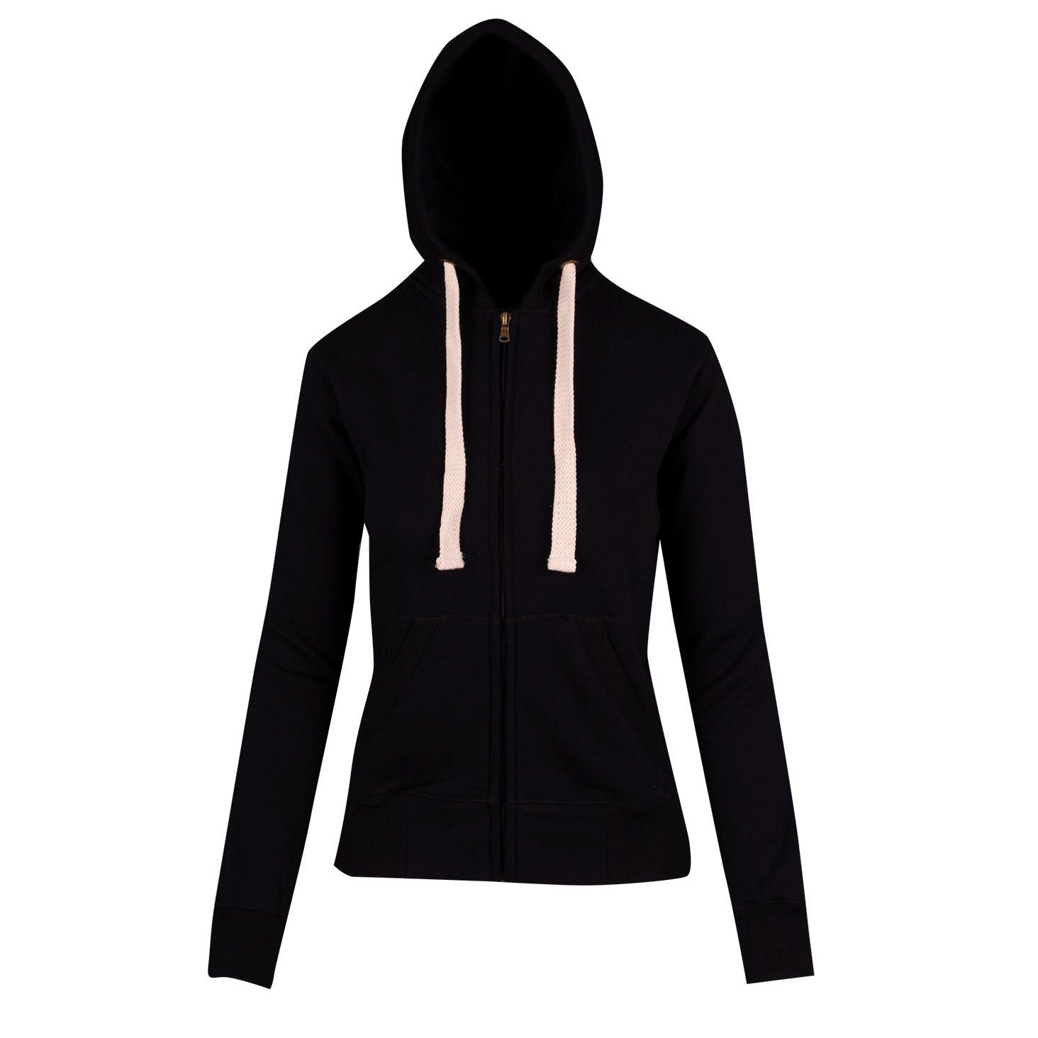 Ramo The Brushed Heavy Fleece Zip Hoodie | Ladies Black Hoodie