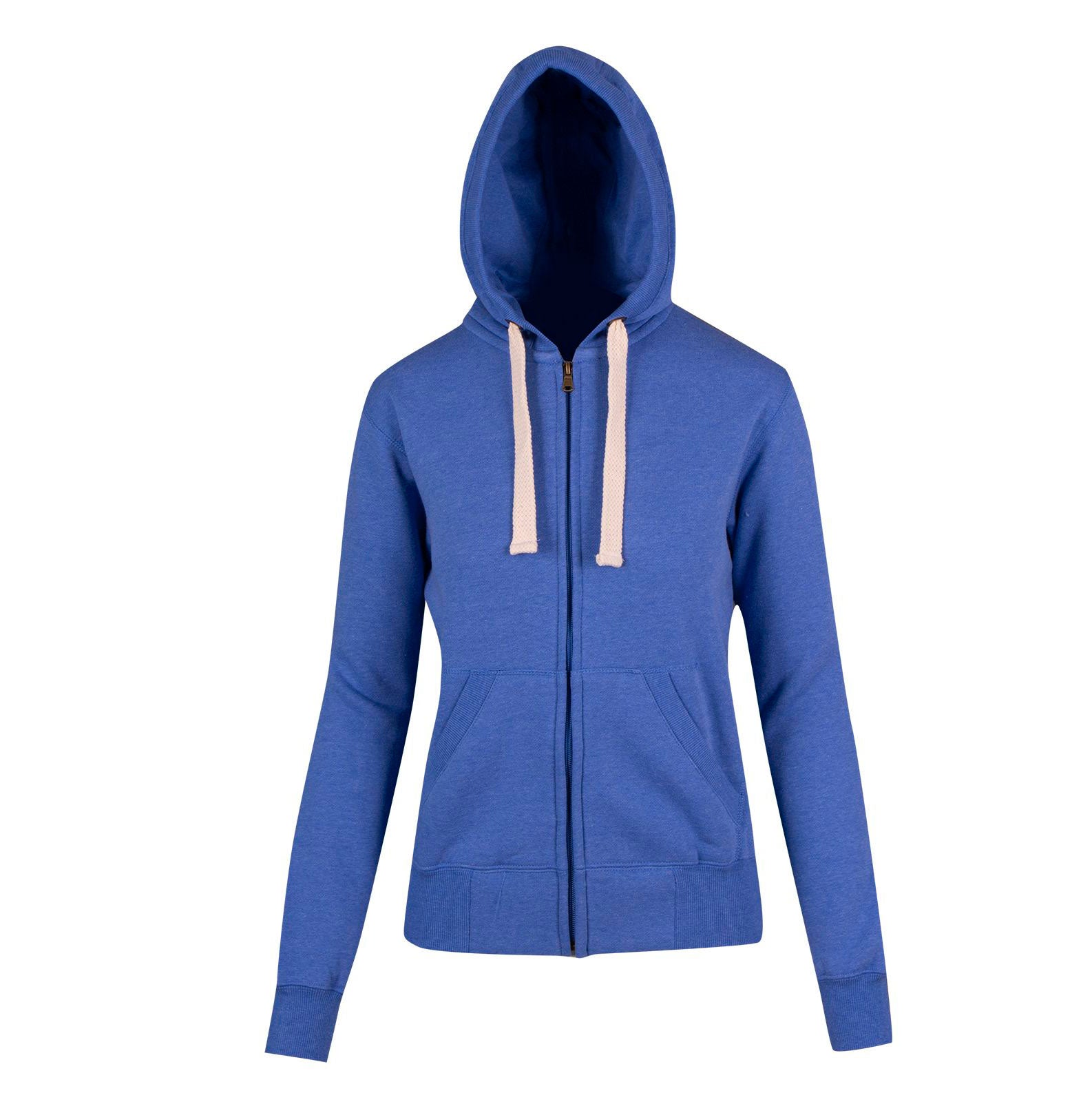 Ramo The Brushed Heavy Fleece Zip Hoodie | Ladies Blue Marle Hoodie