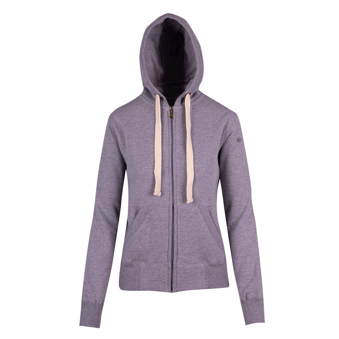 Ramo The Brushed Heavy Fleece Zip Hoodie | Ladies Grey Marle Hoodie