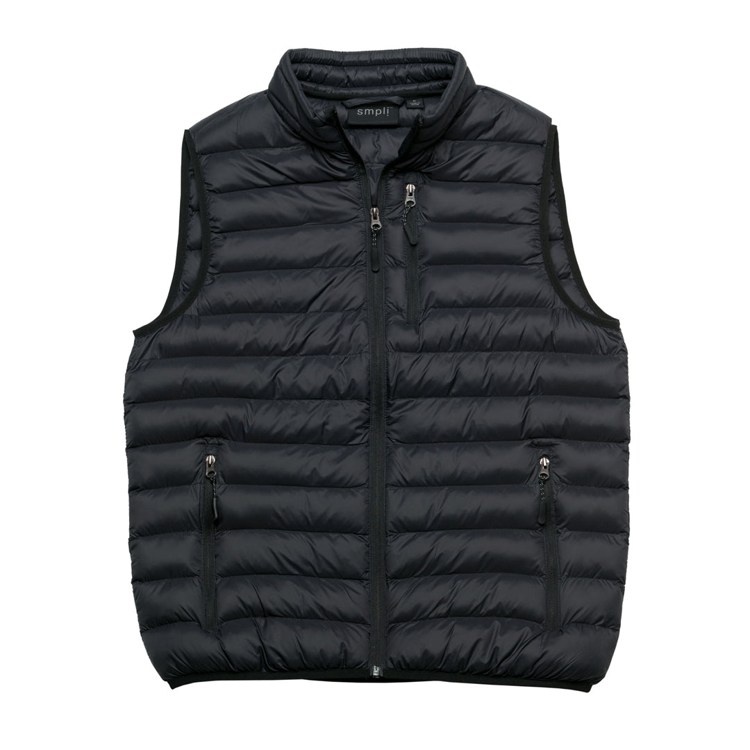 Smpli The Glide Puffa Vest | Unisex Black Vests