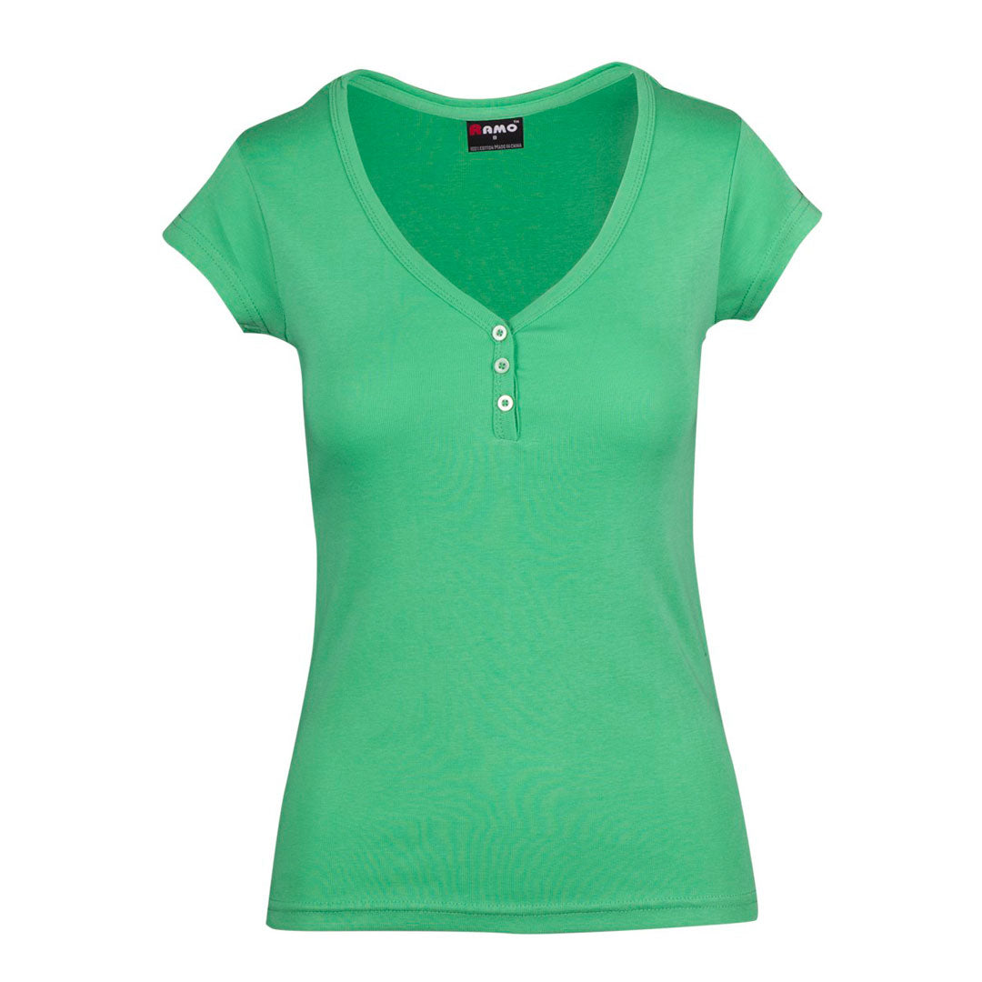 Ramo The Henley Tee | Ladies Emerald Shirts & Tops