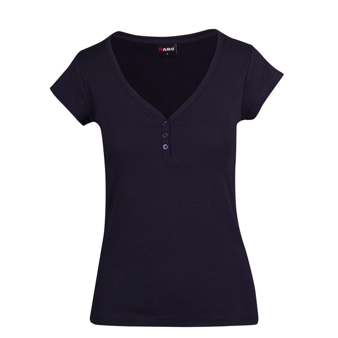 Ramo The Henley Tee | Ladies Navy Shirts & Tops
