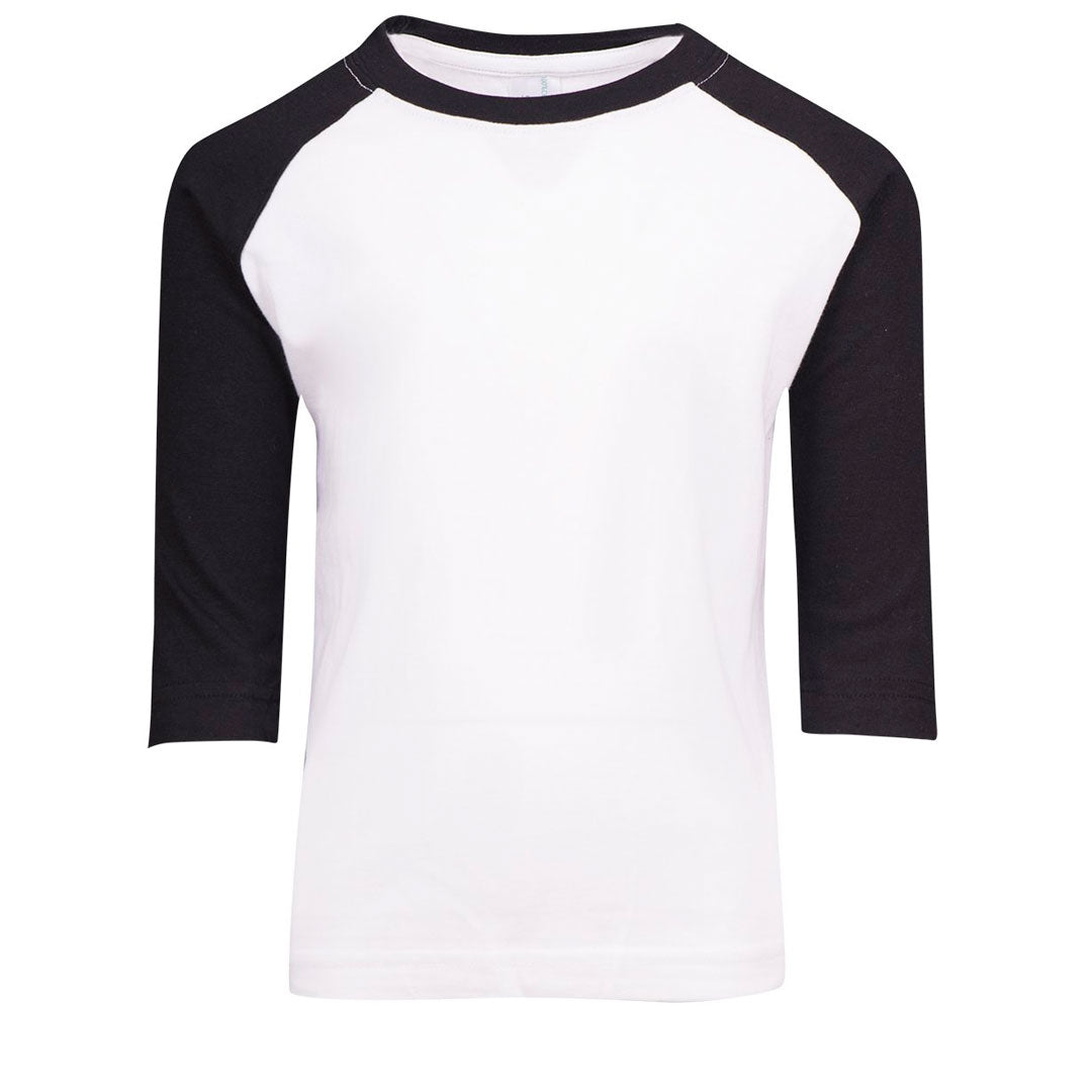 Ramo The 3/4 Raglan Sleeve Tee | Kids White/Black Shirts & Tops