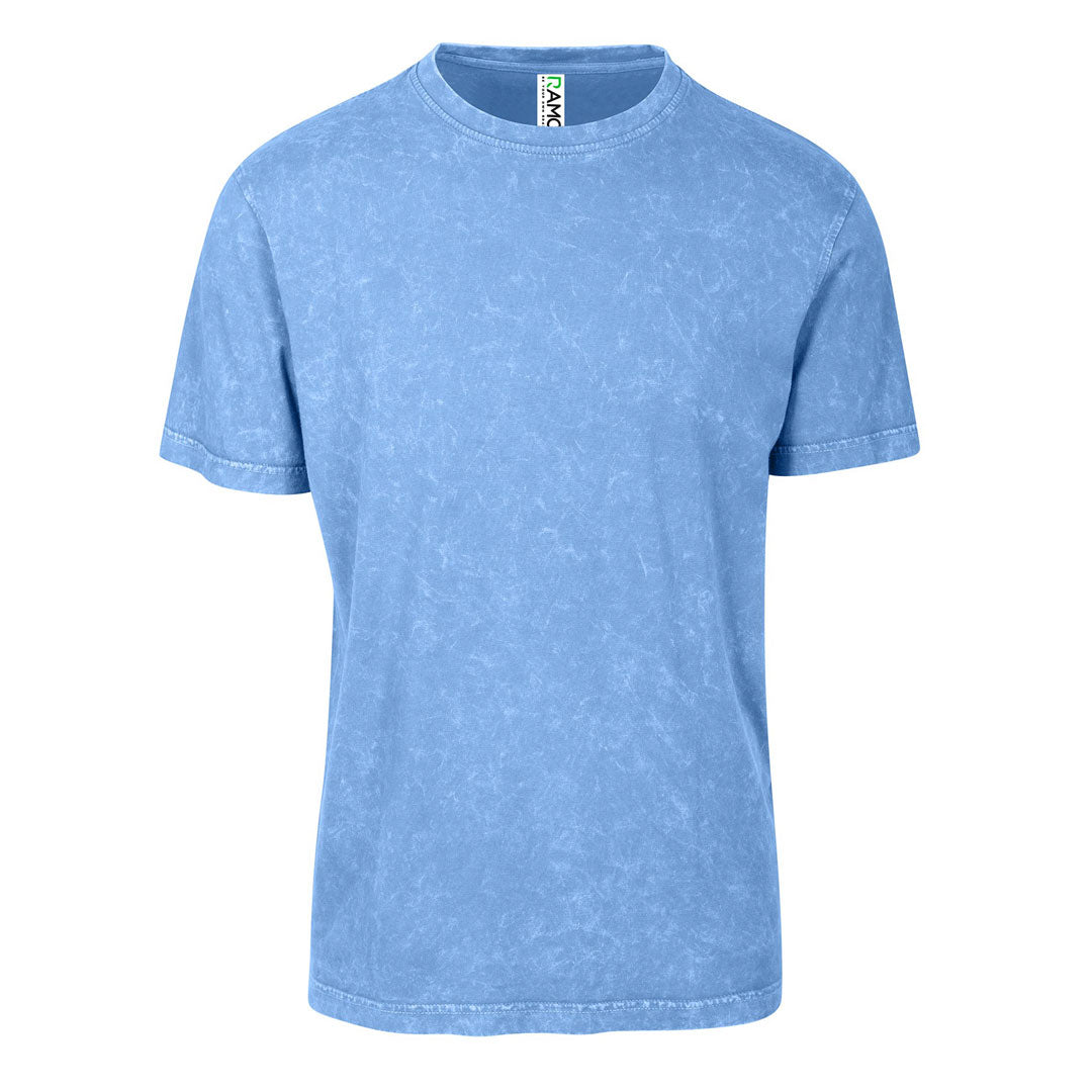 Ramo The Stone Wash Tee | Mens Bright Blue Outerwear