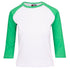 Ramo The 3/4 Raglan Sleeve Tee | Ladies White/Emerald Green Shirts & Tops
