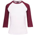 Ramo The 3/4 Raglan Sleeve Tee | Ladies White/Maroon Shirts & Tops