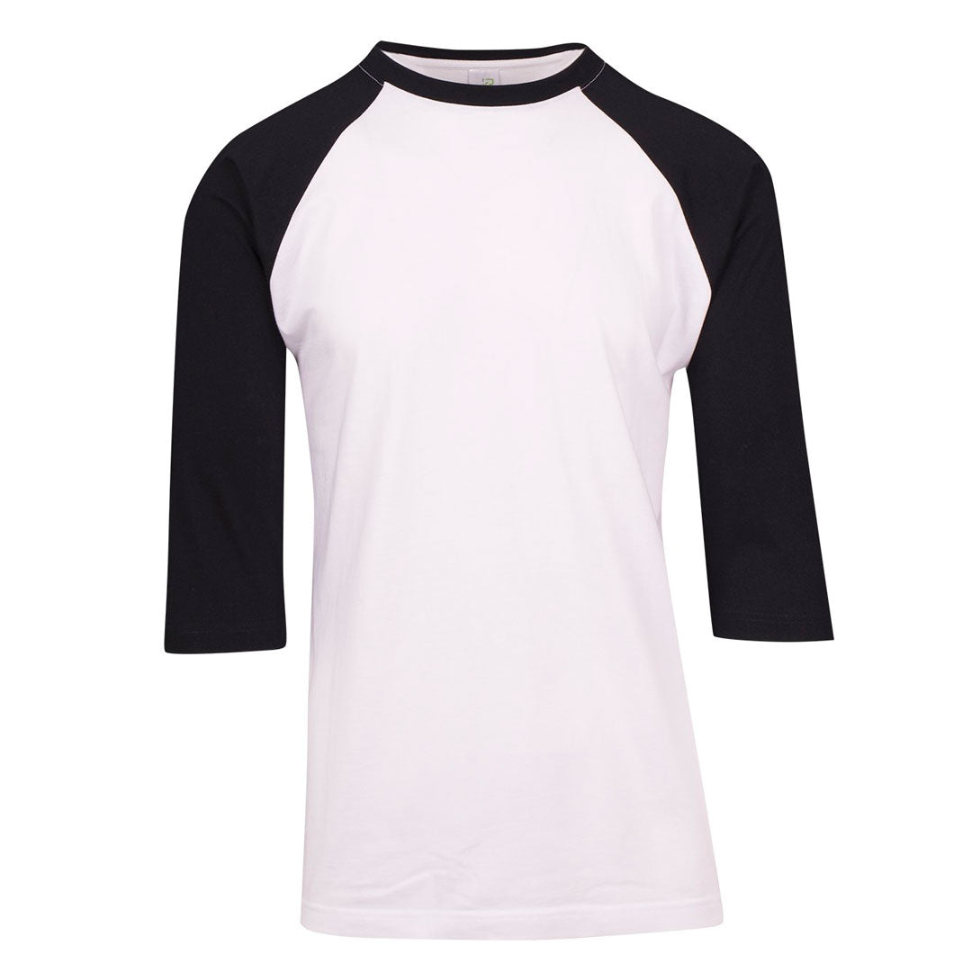 Ramo The 3/4 Raglan Sleeve Tee | Men White/Black Shirts & Tops