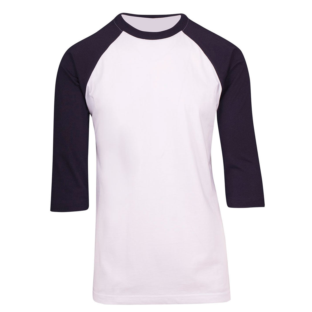 Ramo The 3/4 Raglan Sleeve Tee | Men White/Navy Shirts & Tops