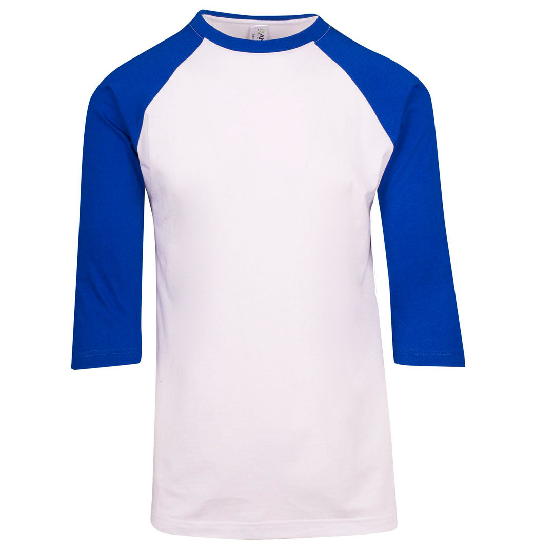 Ramo The 3/4 Raglan Sleeve Tee | Men White/Royal Shirts & Tops