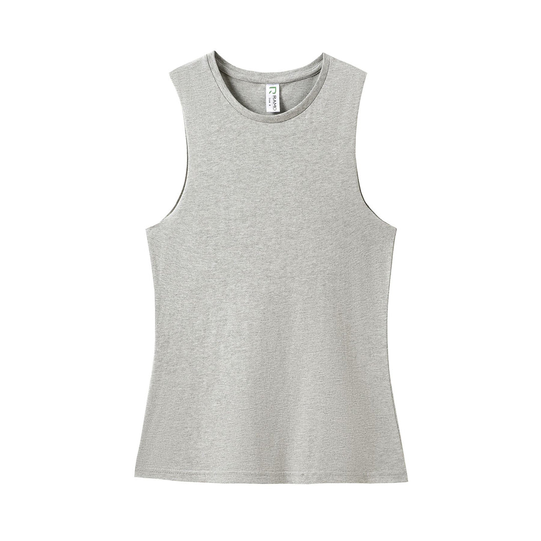 Ramo The Combed Cotton Tank | Ladies Grey Marle Shirts & Tops