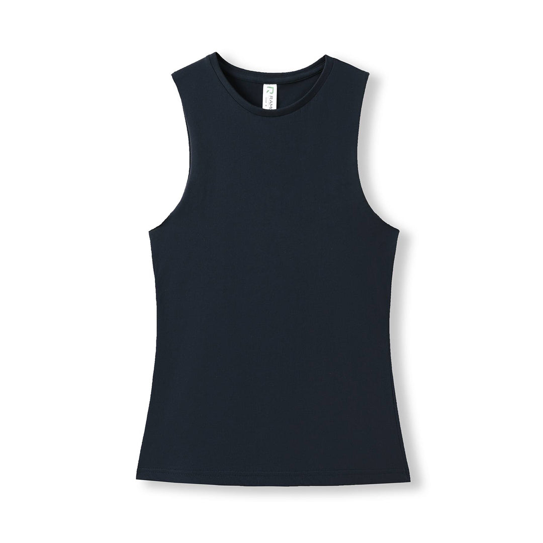 Ramo The Combed Cotton Tank | Ladies Navy Shirts & Tops