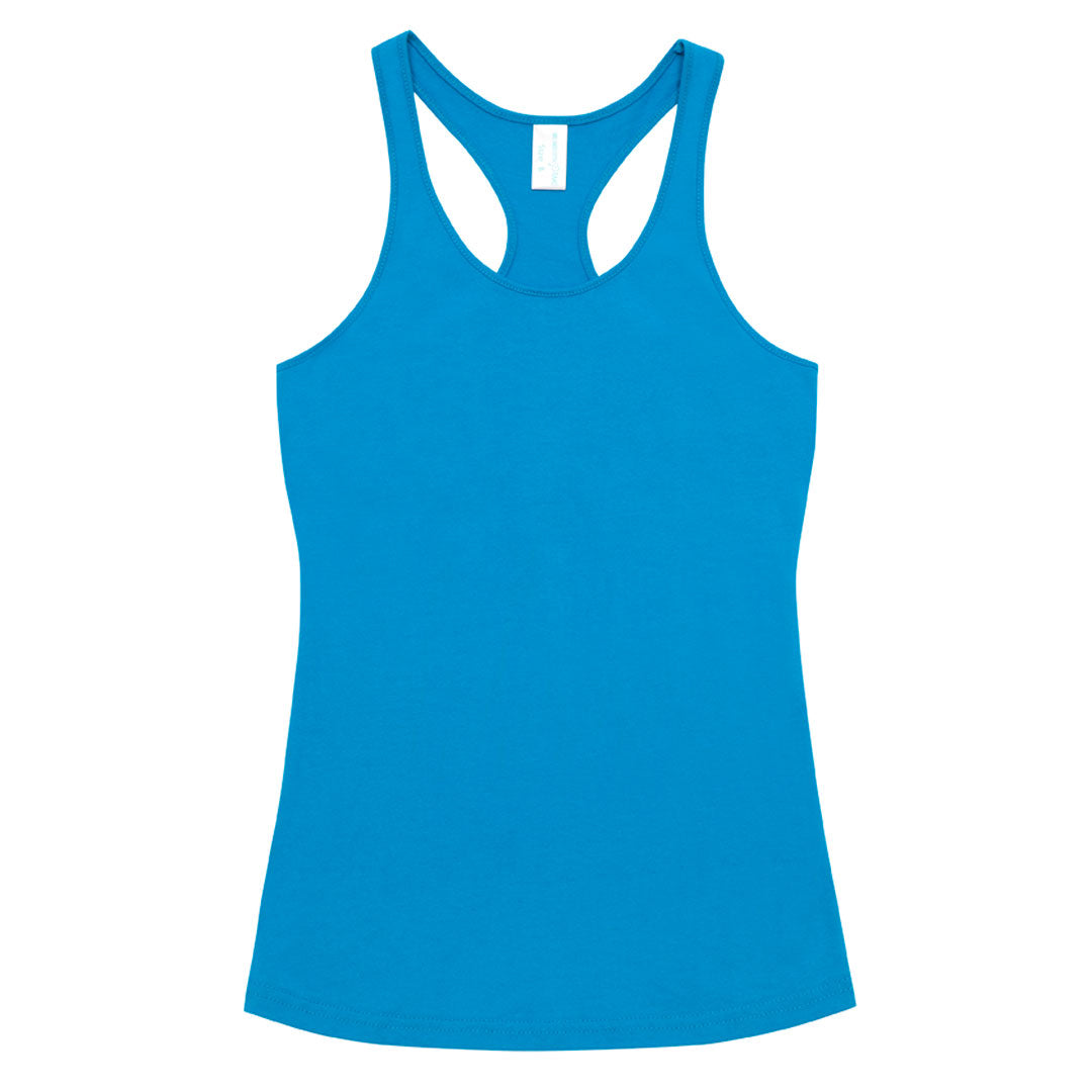 Ramo The Cotton Racer Back Singlet | Ladies Azure Shirts & Tops