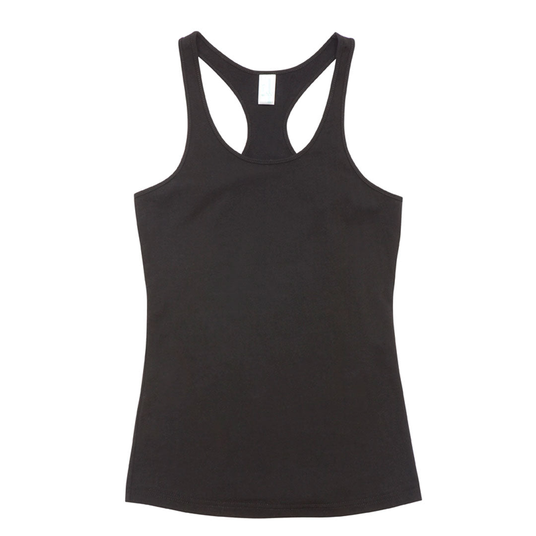 Ramo The Cotton Racer Back Singlet | Ladies Black Shirts & Tops