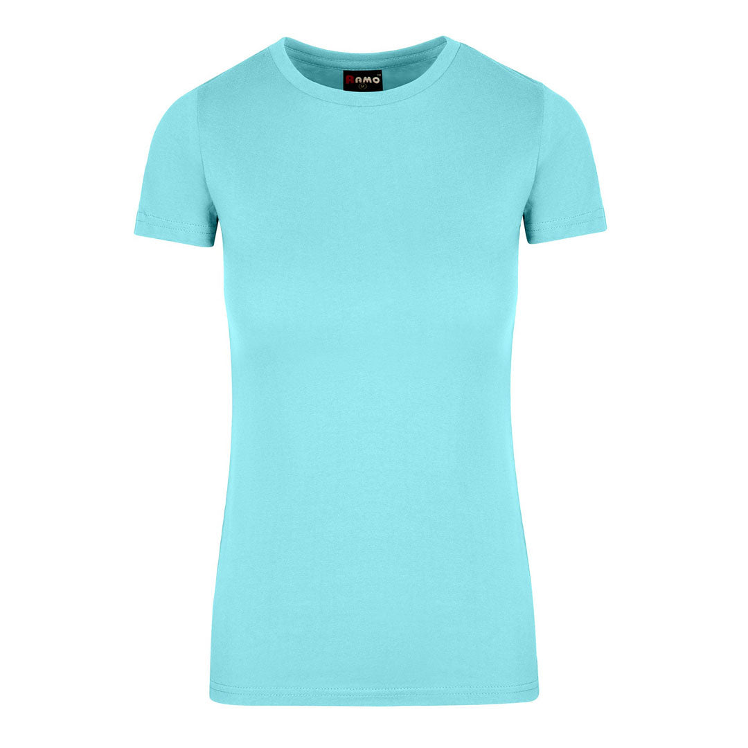 Ramo The American Style Crew Tee | Ladies Aqua Shirts & Tops