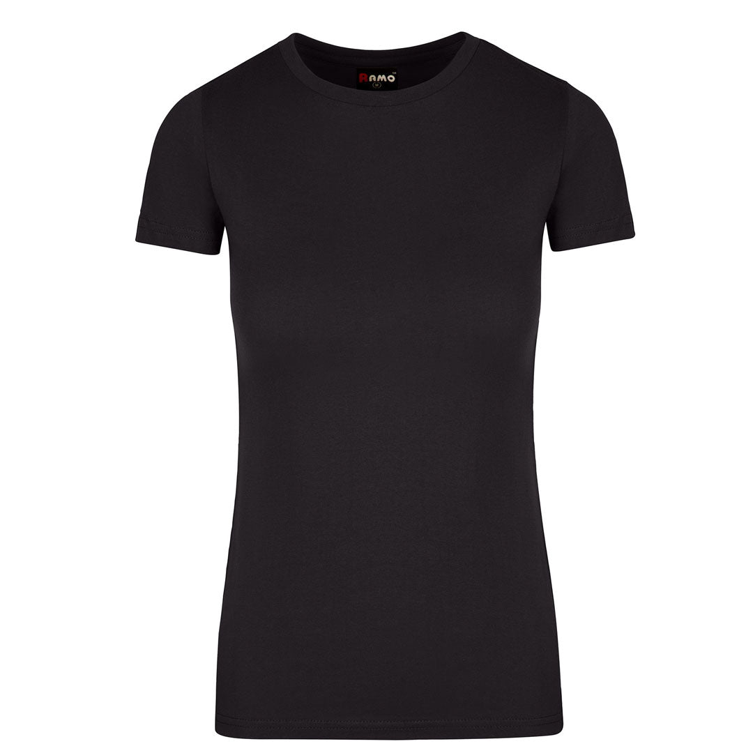 Ramo The American Style Crew Tee | Ladies Black Shirts & Tops