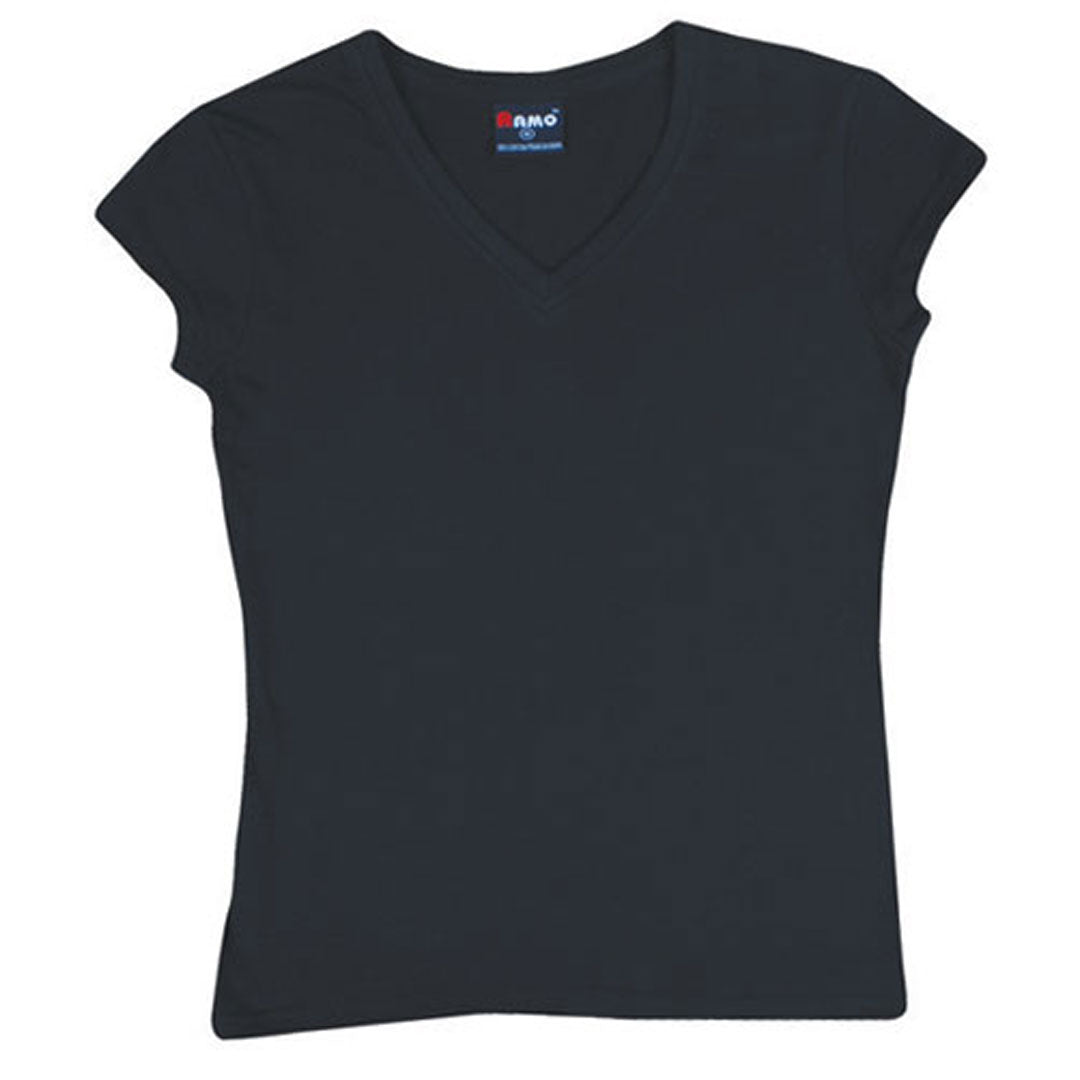 Ramo The V-Neck Tee | Ladies | Slim Fit Black Shirts & Tops