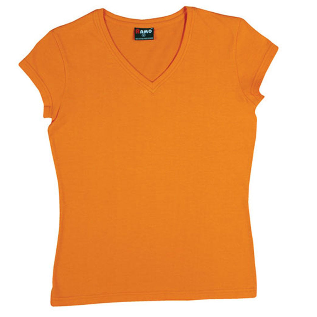 Ramo The V-Neck Tee | Ladies | Slim Fit Orange Shirts & Tops