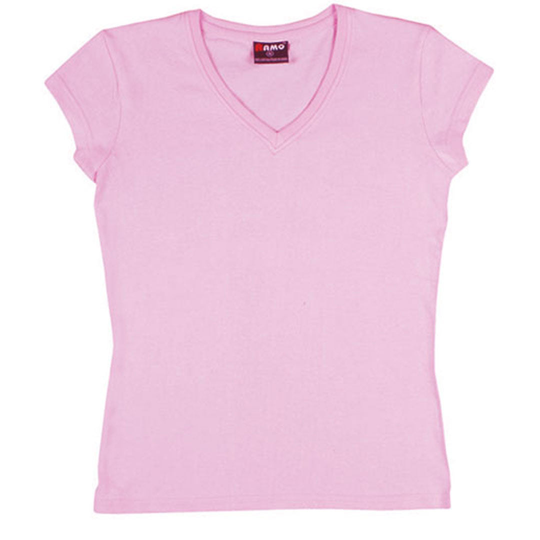Ramo The V-Neck Tee | Ladies | Slim Fit Pink Shirts & Tops