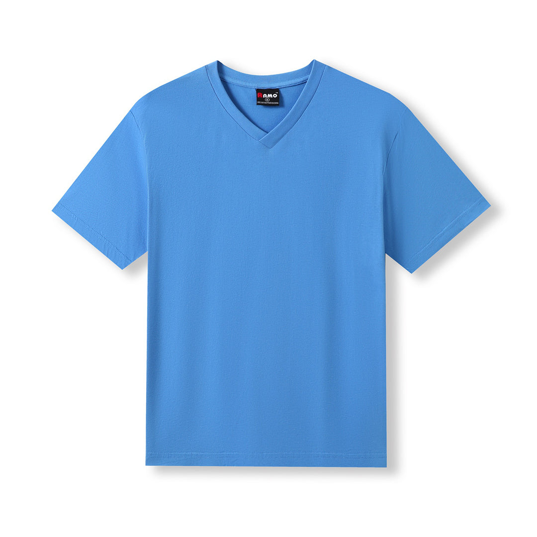 Ramo The V-Neck Tee | Mens | Slim Fit Pacific Blue Shirts & Tops
