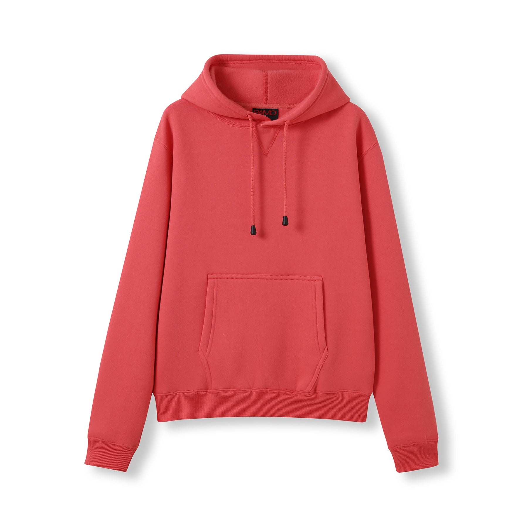 Ramo The Kangaroo Pocket Pull On Hoodie | Ladies Coral Red Outerwear